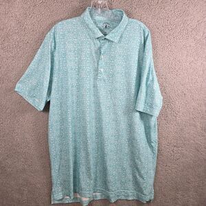 Johnnie-O Top Shelf Polo Shirt Men's Blue Coral Golf Performance Size XL